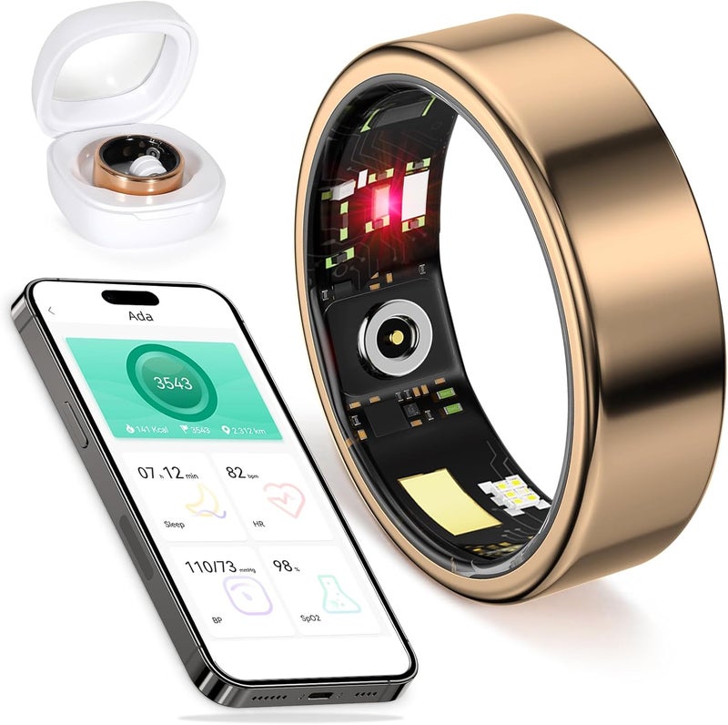 GYSOA Smart Ring Fitness Monitor: Heart Rate, Blood Oxygen, Sleep & Step Tracking, IP68 Waterproof, Unisex, Compatible with iPhone & Android (Non-Medical) - Image 1